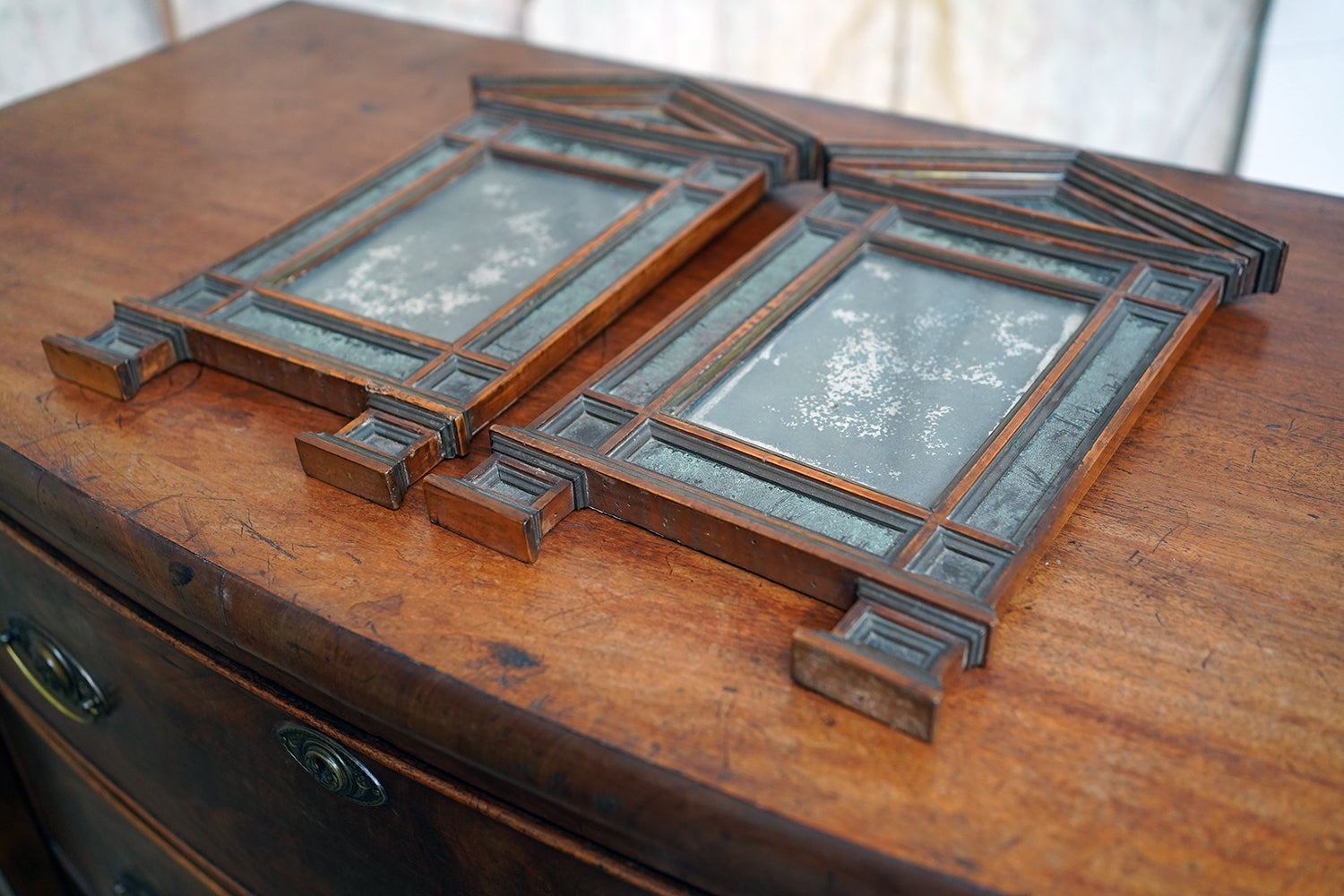A Fine Pair of Early 19thC Italian Walnut & Mercury Glass Wall Mirrors; Ex William Lloyd George, 3rd Viscount Tenby (1927-2023)