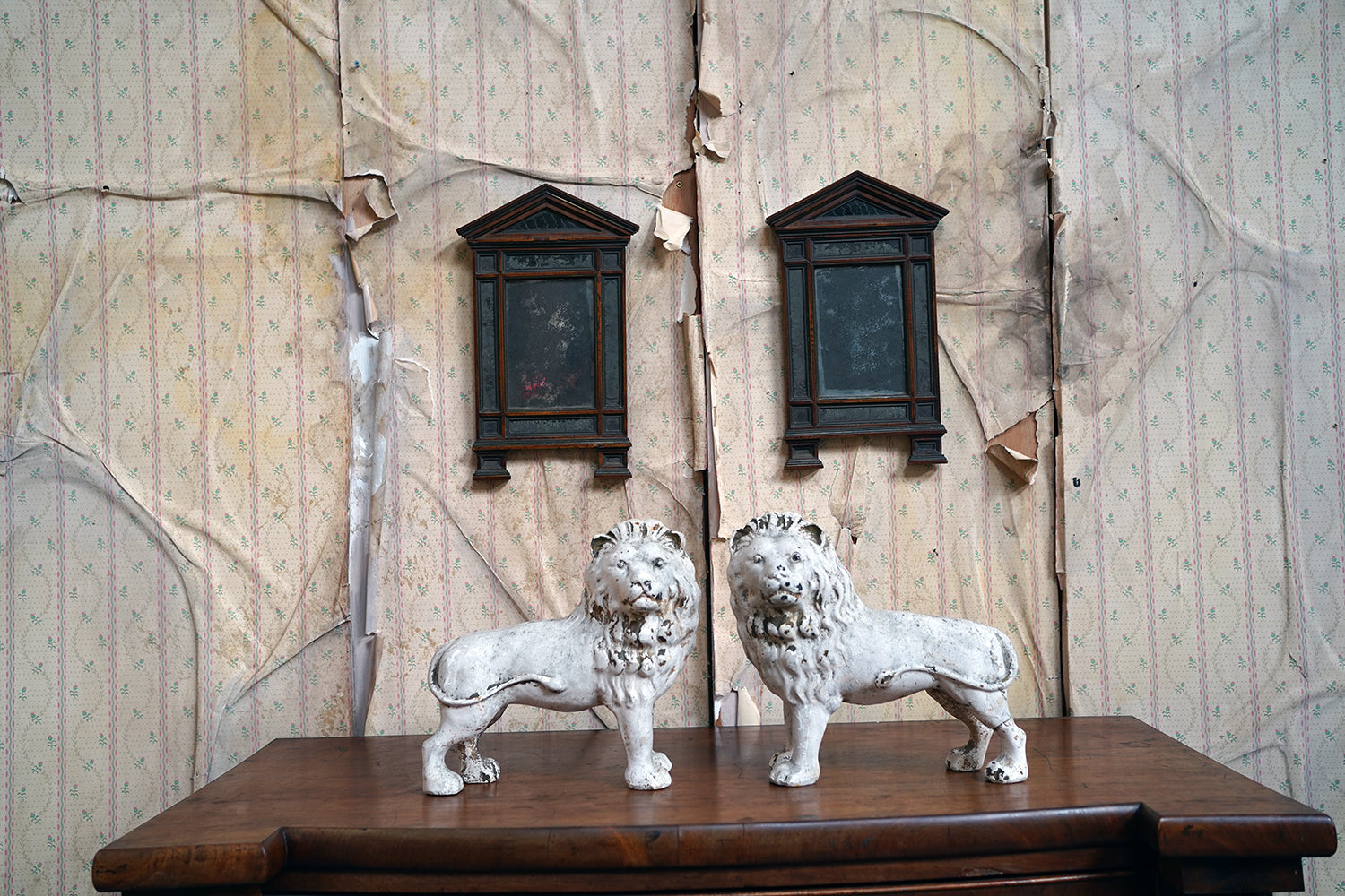 A Fine Pair of Early 19thC Italian Walnut & Mercury Glass Wall Mirrors; Ex William Lloyd George, 3rd Viscount Tenby (1927-2023)