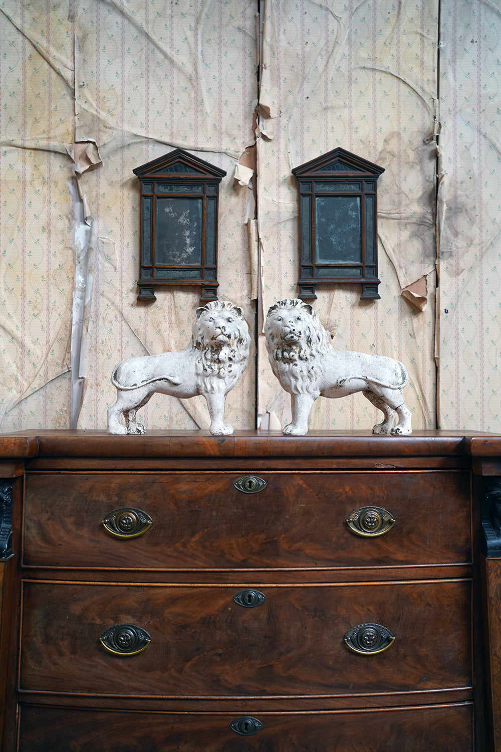 A Fine Pair of Early 19thC Italian Walnut & Mercury Glass Wall Mirrors; Ex William Lloyd George, 3rd Viscount Tenby (1927-2023)