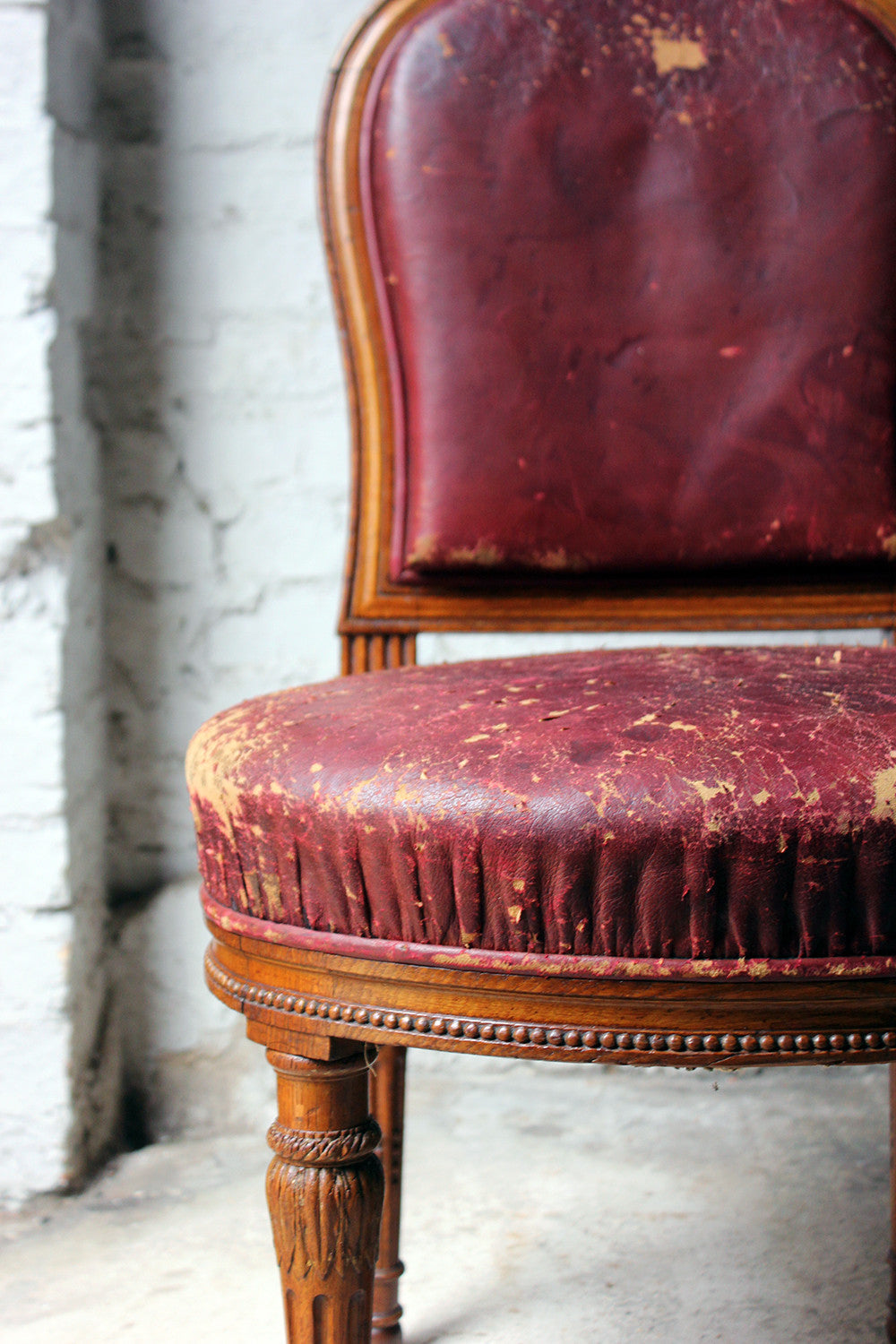 A Good Pair of Early Victorian Golden Oak & Leather Upholstered Library Chairs c.1840-50