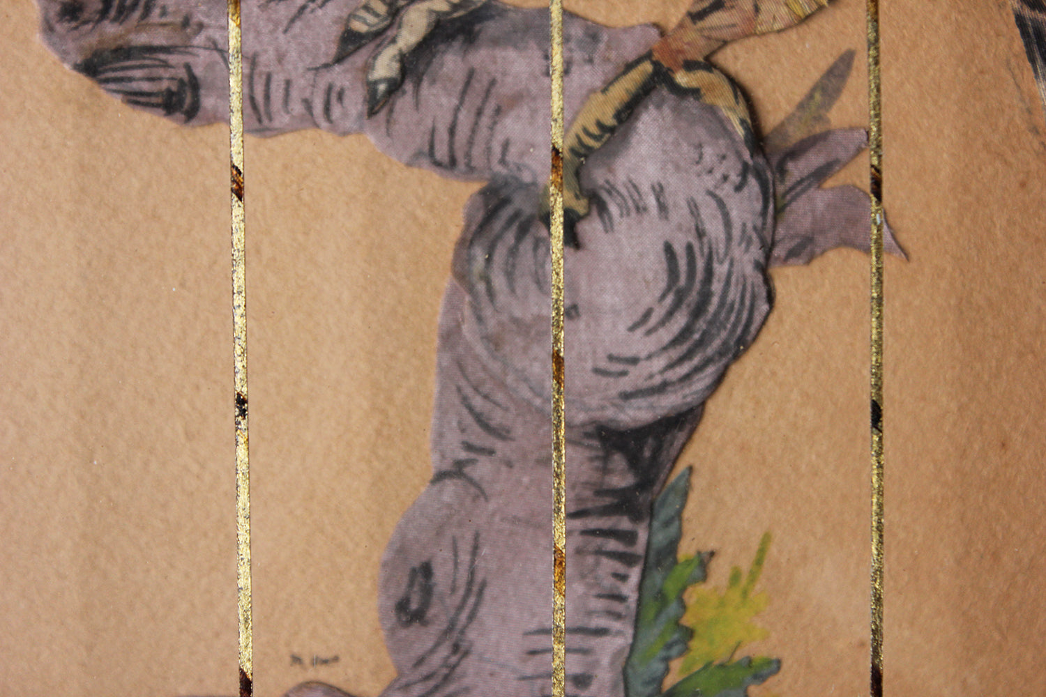 A Charming & Unusual Pair of Early 19thC Continental Appliqué Paper Pictures In The Form of Caged African Parrots c.1800-25