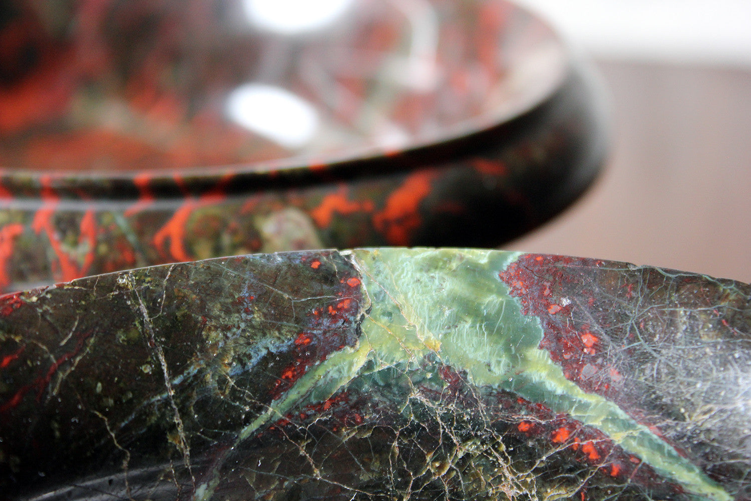 A Fine Pair of 19thC Cornish Serpentine Tazzas c.1830-50