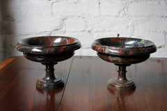 A Fine Pair of 19thC Cornish Serpentine Tazzas c.1830-50