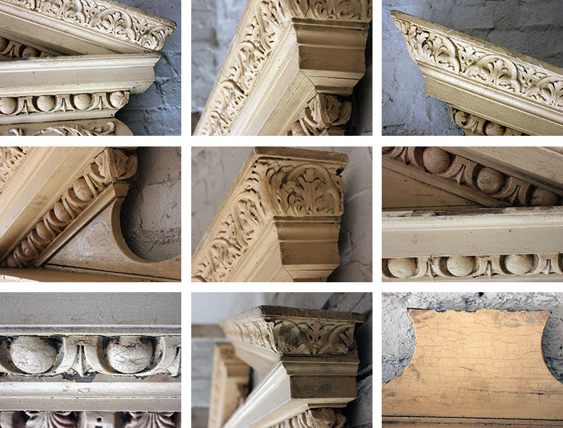 A Fine Regency Carved Pine & Gesso Overdoor Broken Pediment c.1825; Formerly of No.2 Wilton Crescent, Belgravia & the Earl Mountbatten, by Repute