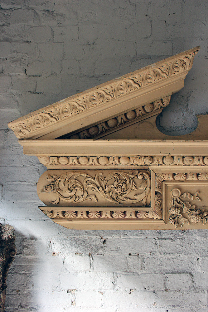 A Fine Regency Carved Pine & Gesso Overdoor Broken Pediment c.1825; Formerly of No.2 Wilton Crescent, Belgravia & the Earl Mountbatten, by Repute