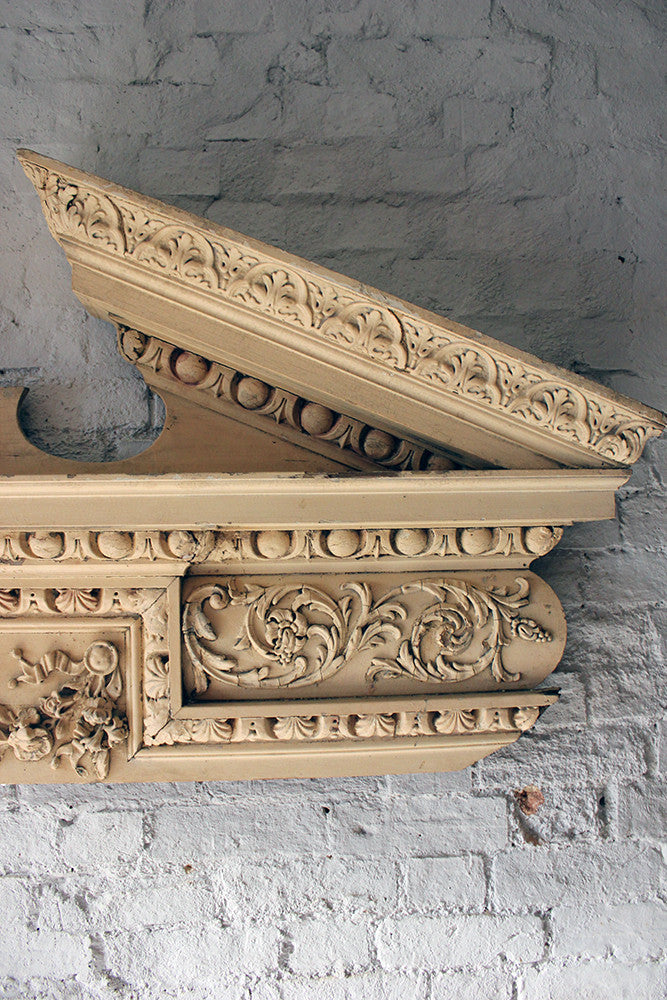 A Fine Regency Carved Pine & Gesso Overdoor Broken Pediment c.1825; Formerly of No.2 Wilton Crescent, Belgravia & the Earl Mountbatten, by Repute