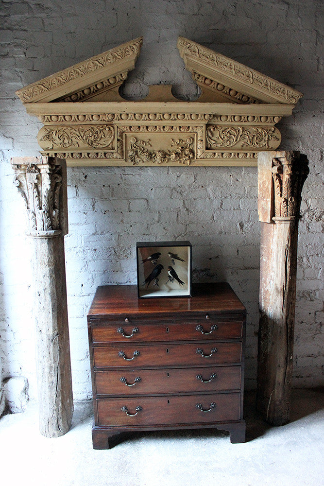 A Fine Regency Carved Pine & Gesso Overdoor Broken Pediment c.1825; Formerly of No.2 Wilton Crescent, Belgravia & the Earl Mountbatten, by Repute