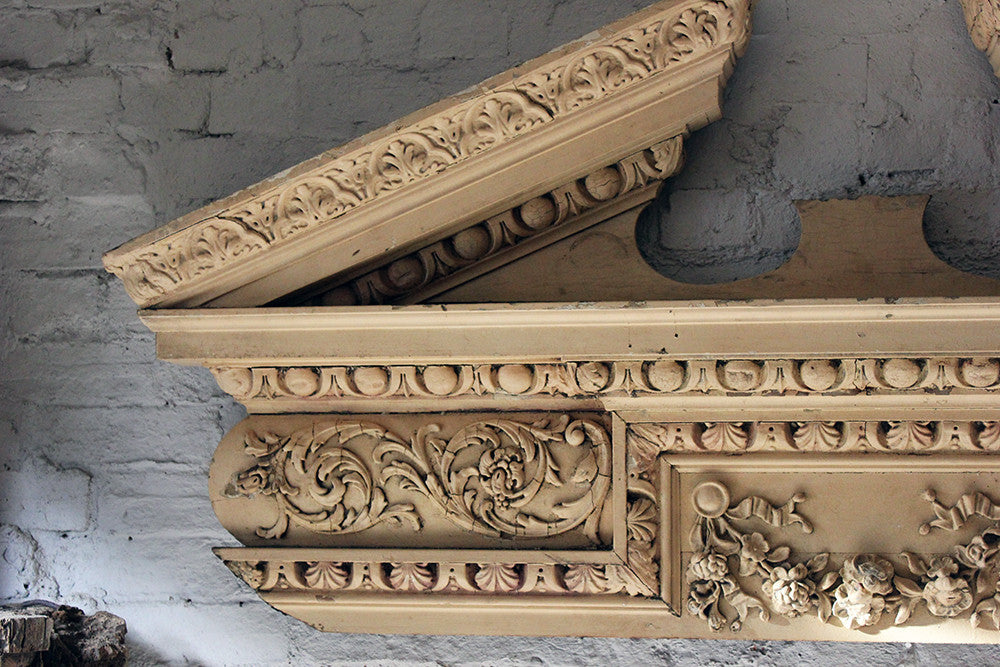 A Fine Regency Carved Pine & Gesso Overdoor Broken Pediment c.1825; Formerly of No.2 Wilton Crescent, Belgravia & the Earl Mountbatten, by Repute