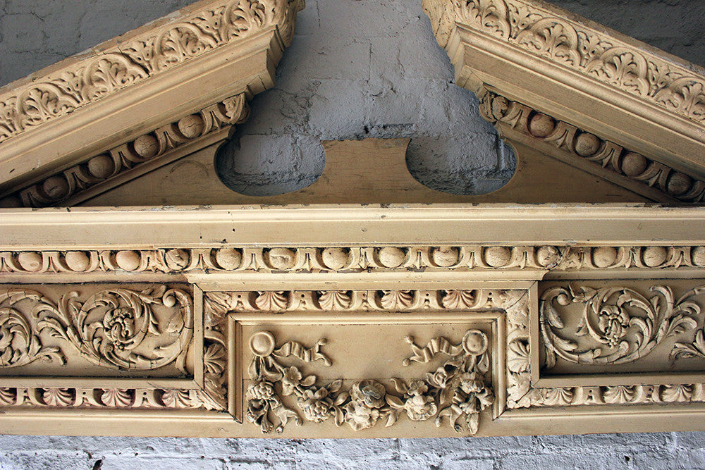 A Fine Regency Carved Pine & Gesso Overdoor Broken Pediment c.1825; Formerly of No.2 Wilton Crescent, Belgravia & the Earl Mountbatten, by Repute