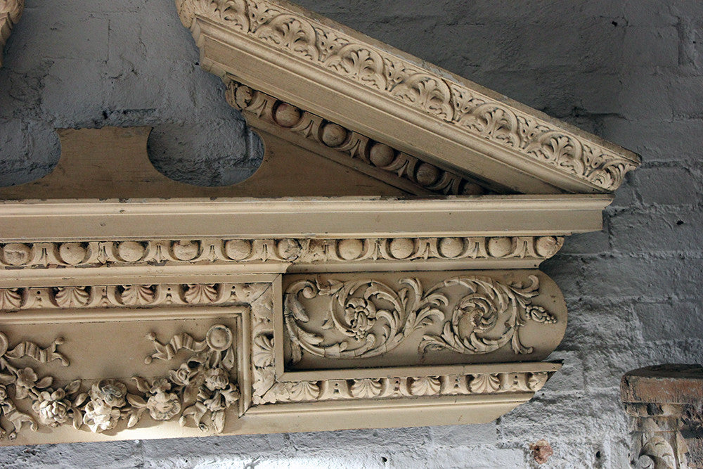 A Fine Regency Carved Pine & Gesso Overdoor Broken Pediment c.1825; Formerly of No.2 Wilton Crescent, Belgravia & the Earl Mountbatten, by Repute