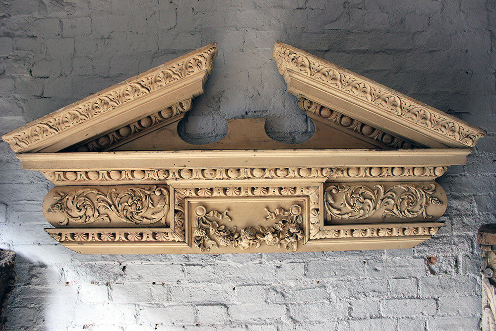 A Fine Regency Carved Pine & Gesso Overdoor Broken Pediment c.1825; Formerly of No.2 Wilton Crescent, Belgravia & the Earl Mountbatten, by Repute
