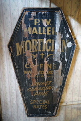 A 20thC Sign-Written Pine Advertising Sign for P.W.Maller Morticians