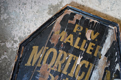 A 20thC Sign-Written Pine Advertising Sign for P.W.Maller Morticians