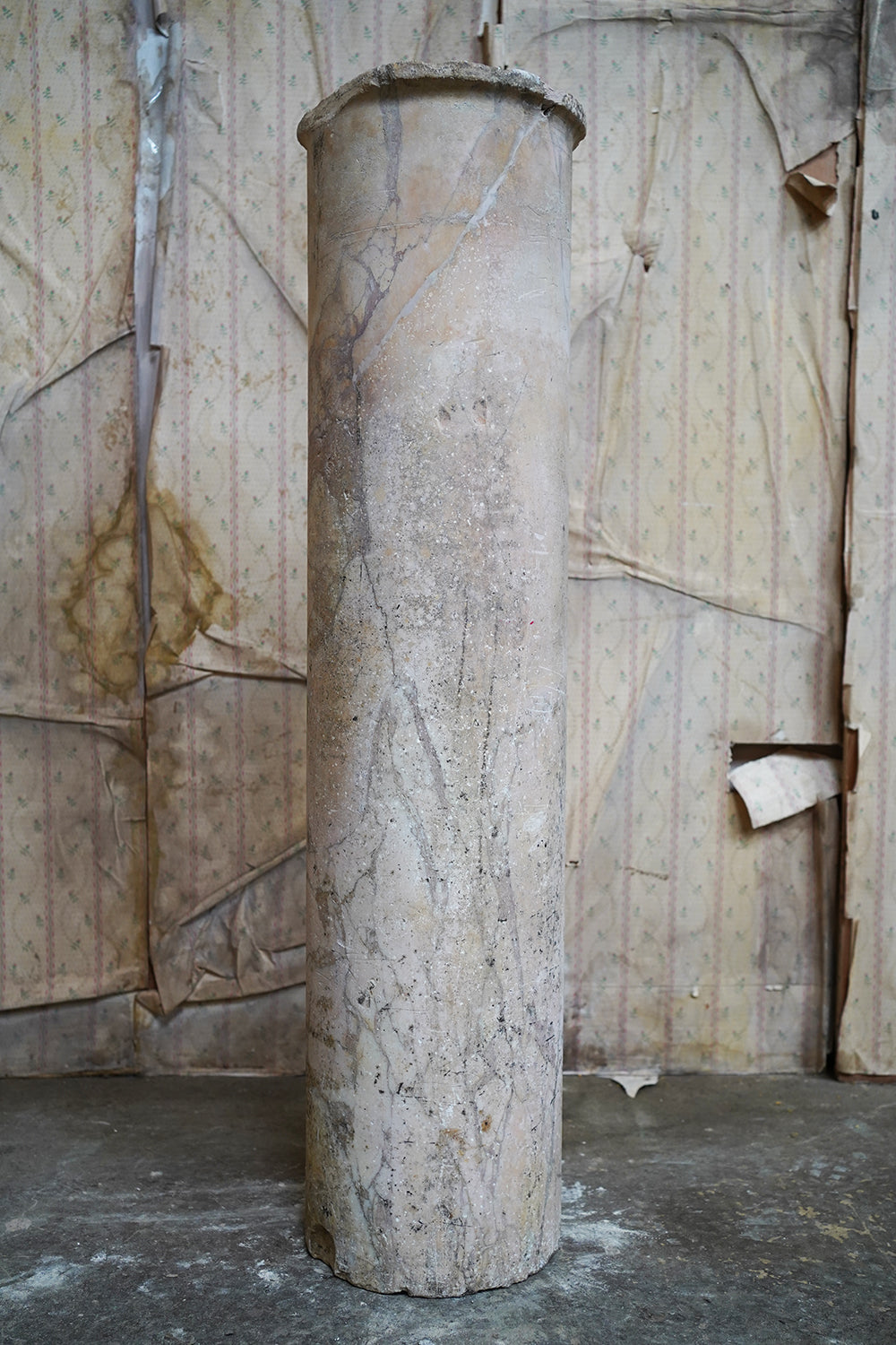 A Fine Italian Siena Scagliola Pink Marble Column c.1870