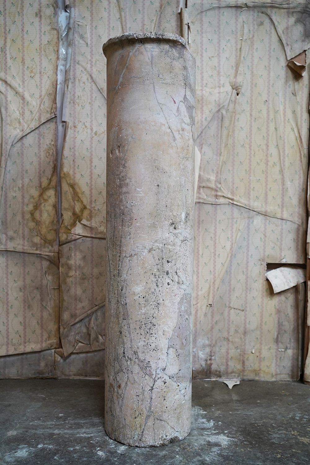 A Fine Italian Siena Scagliola Pink Marble Column c.1870