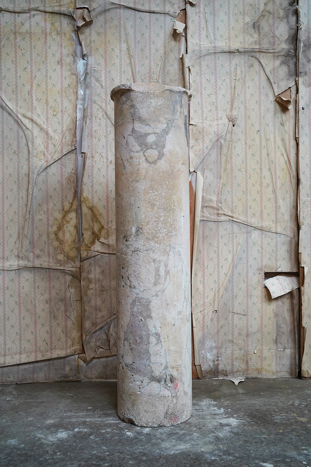 A Fine Italian Siena Scagliola Pink Marble Column c.1870