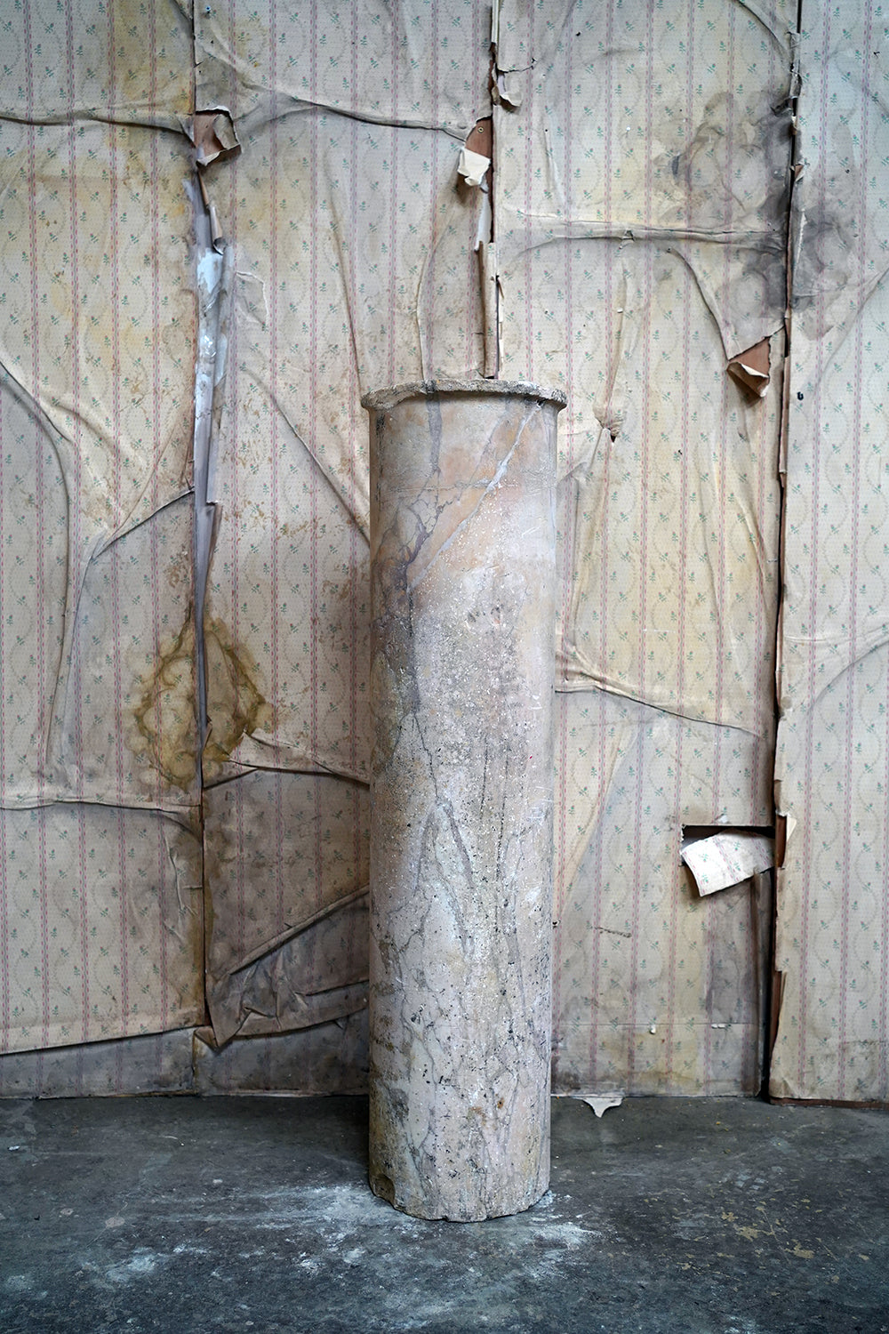 A Fine Italian Siena Scagliola Pink Marble Column c.1870