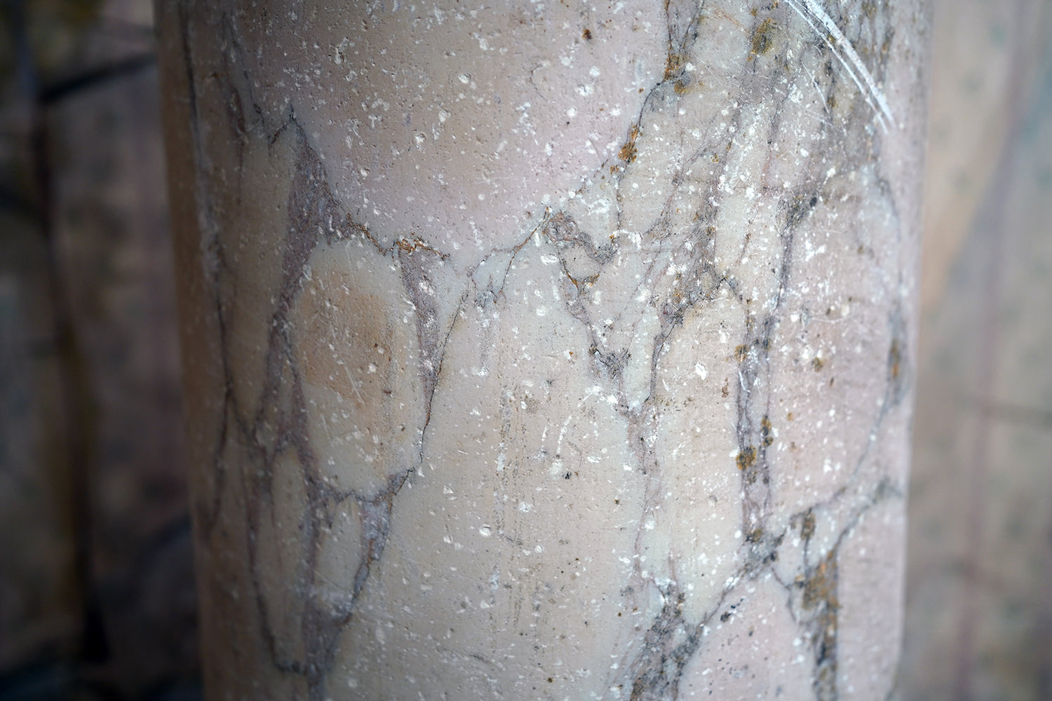 A Fine Italian Siena Scagliola Pink Marble Column c.1870