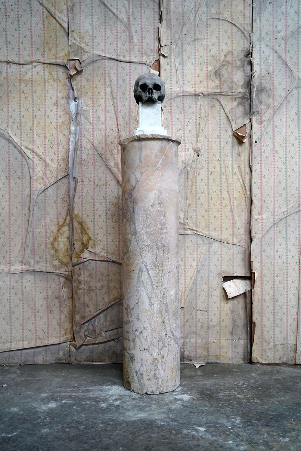 A Fine Italian Siena Scagliola Pink Marble Column c.1870