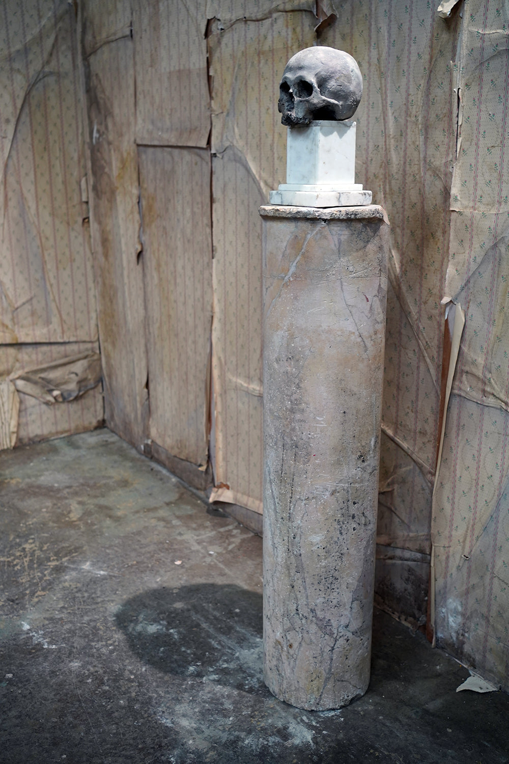 A Fine Italian Siena Scagliola Pink Marble Column c.1870