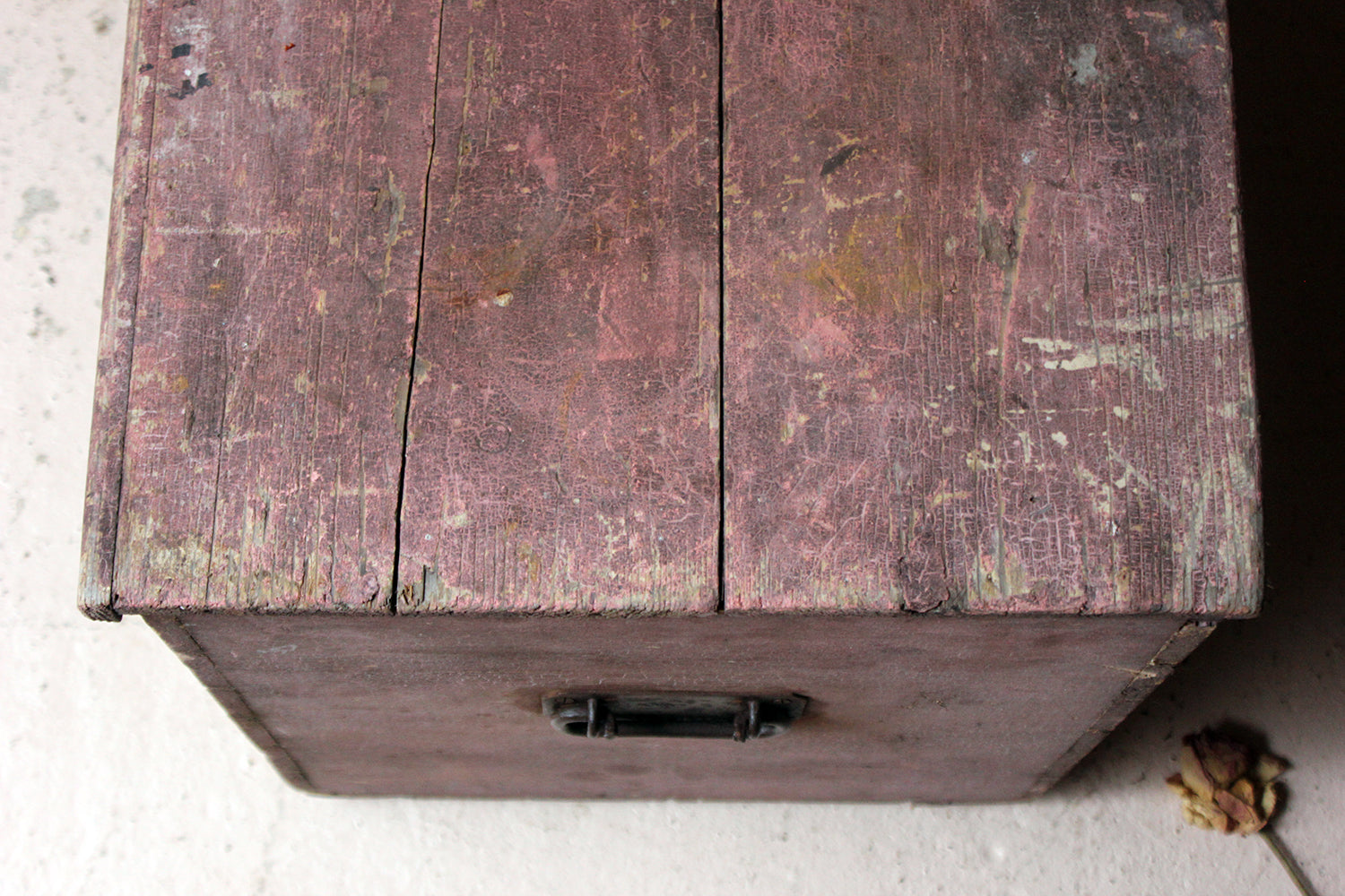 A Decorative Late Victorian Pink Painted Pine Trunk c.1900