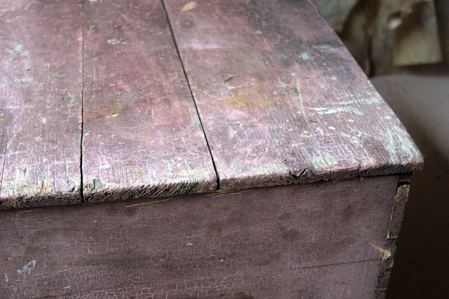 A Decorative Late Victorian Pink Painted Pine Trunk c.1900