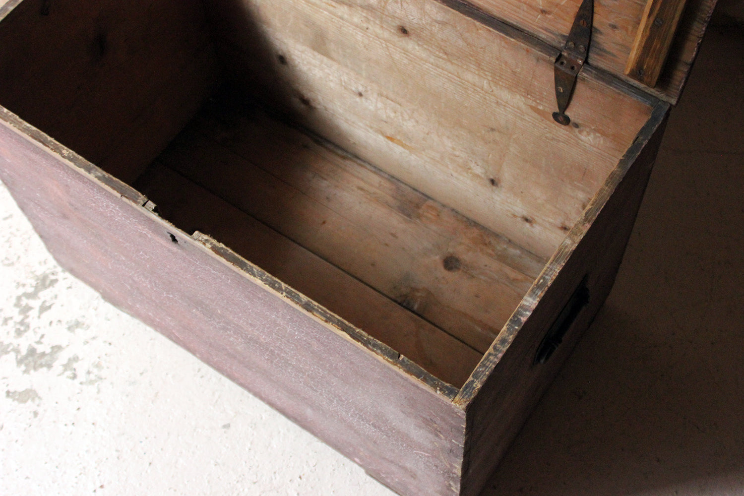 A Decorative Late Victorian Pink Painted Pine Trunk c.1900