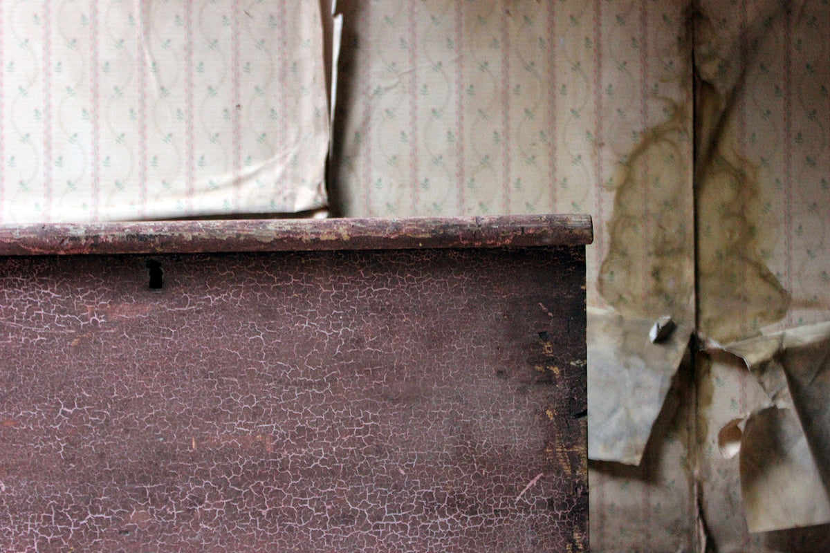 A Decorative Late Victorian Pink Painted Pine Trunk c.1900