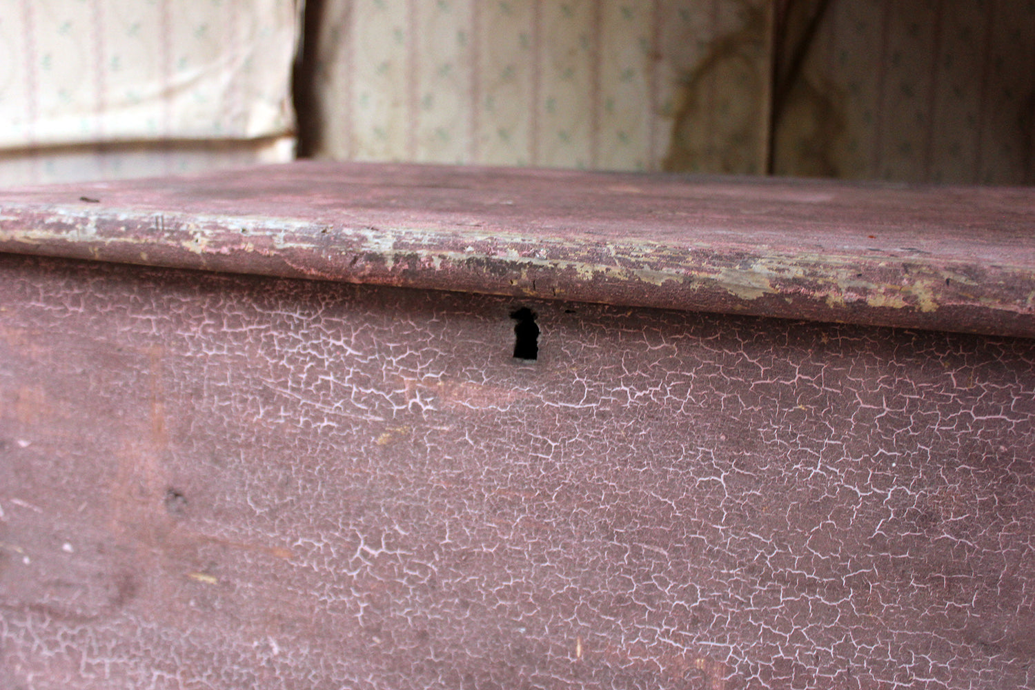 A Decorative Late Victorian Pink Painted Pine Trunk c.1900