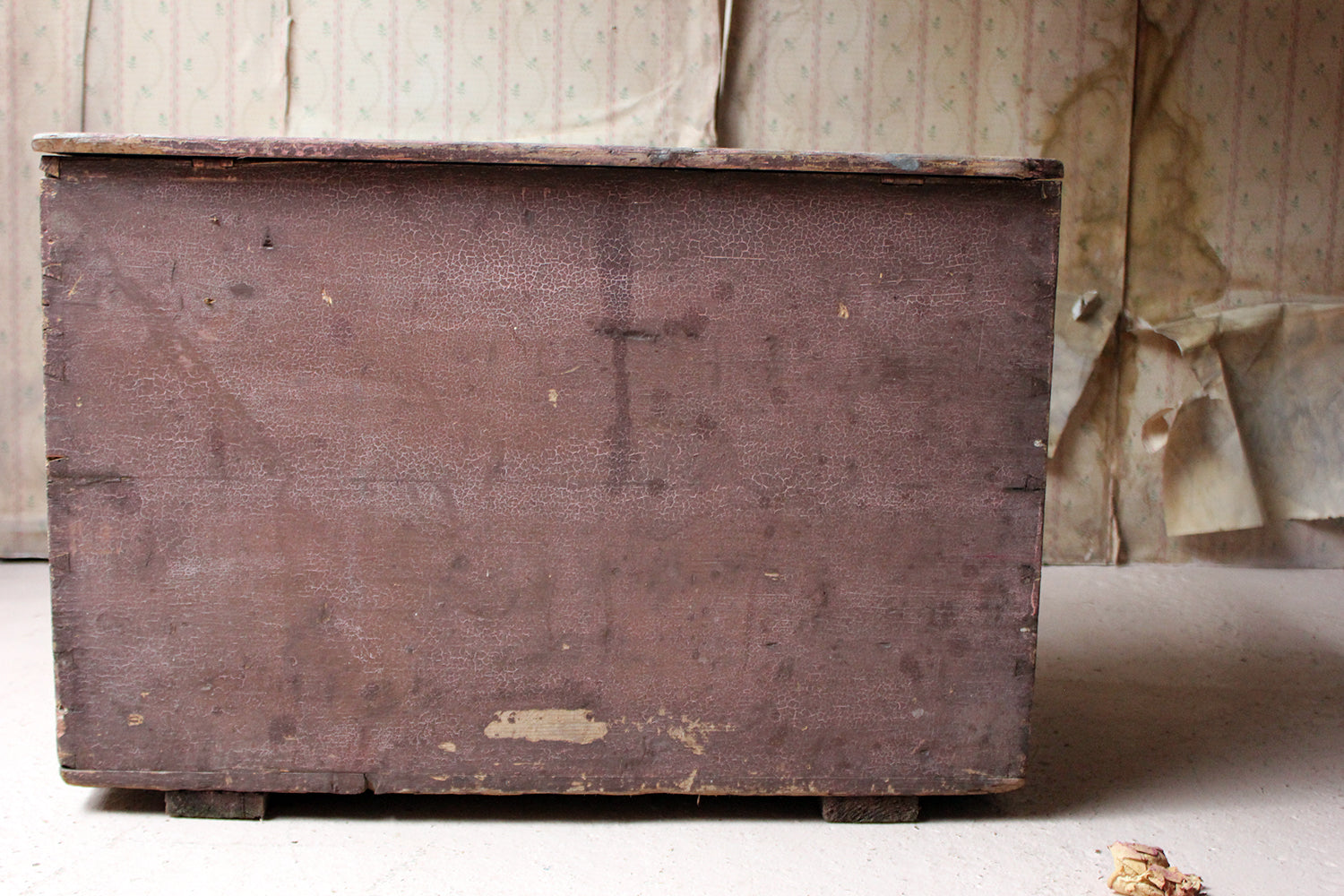 A Decorative Late Victorian Pink Painted Pine Trunk c.1900