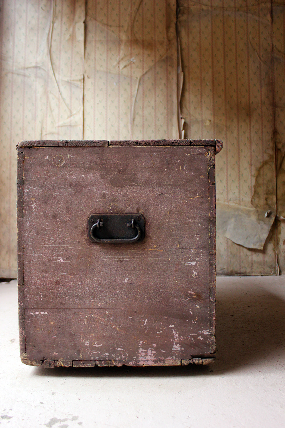 A Decorative Late Victorian Pink Painted Pine Trunk c.1900