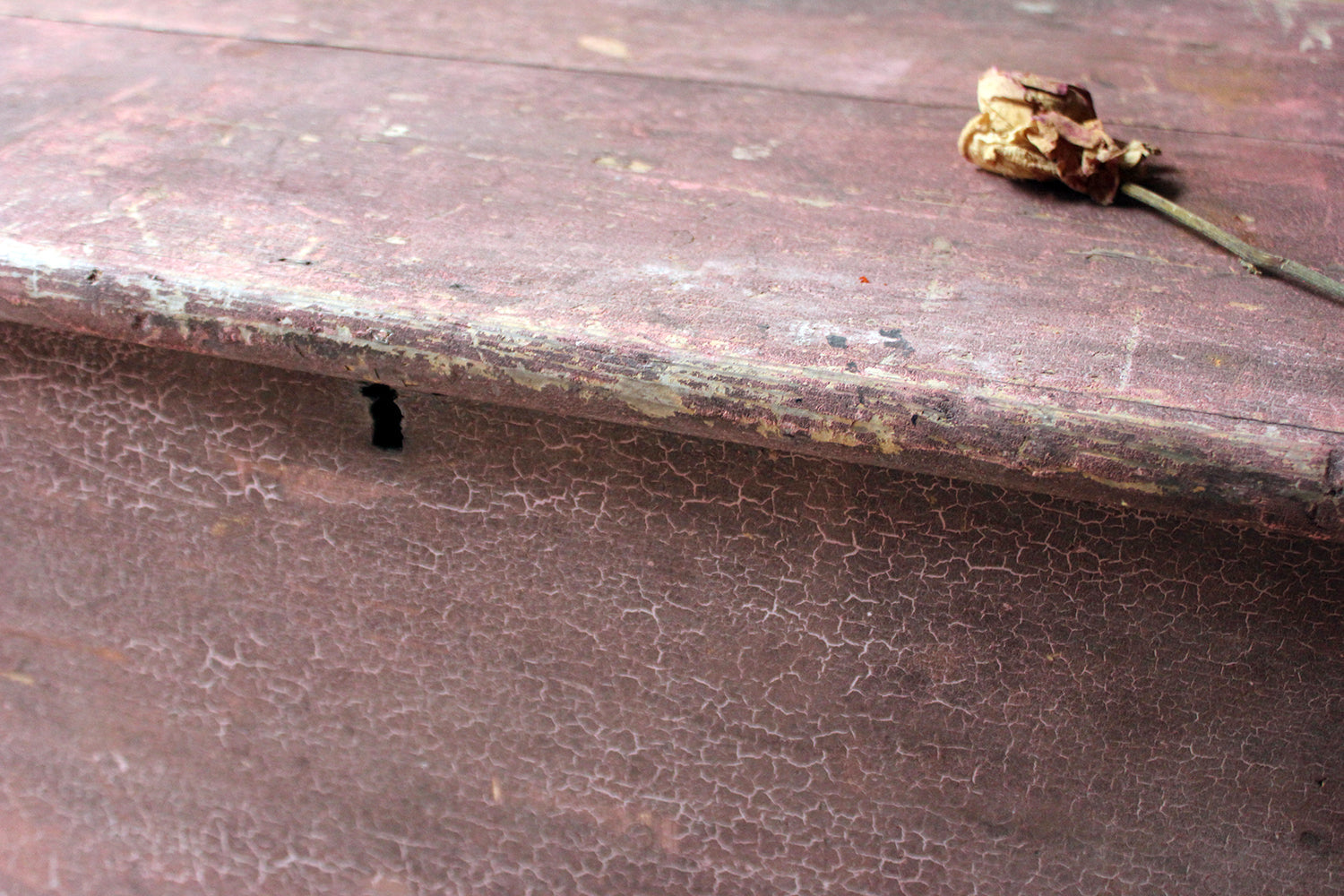 A Decorative Late Victorian Pink Painted Pine Trunk c.1900