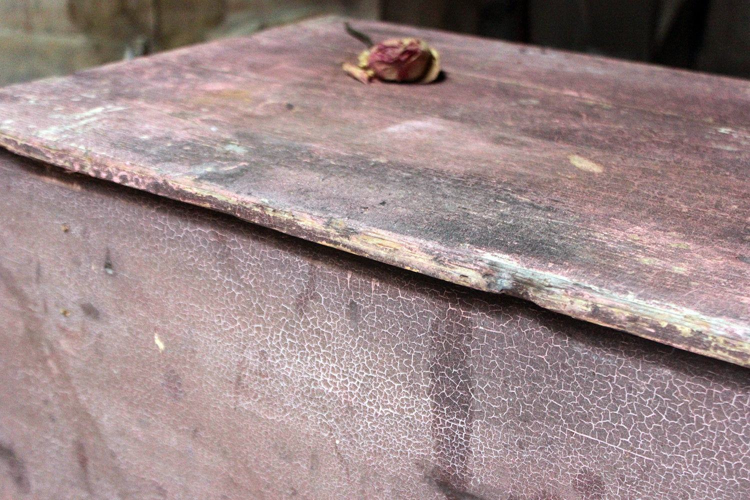 A Decorative Late Victorian Pink Painted Pine Trunk c.1900