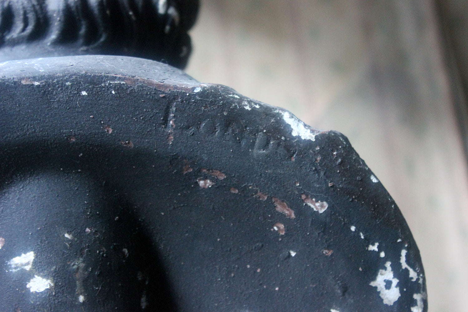 A Decorative Black Painted Plaster Portrait Bust of Homer c.1900
