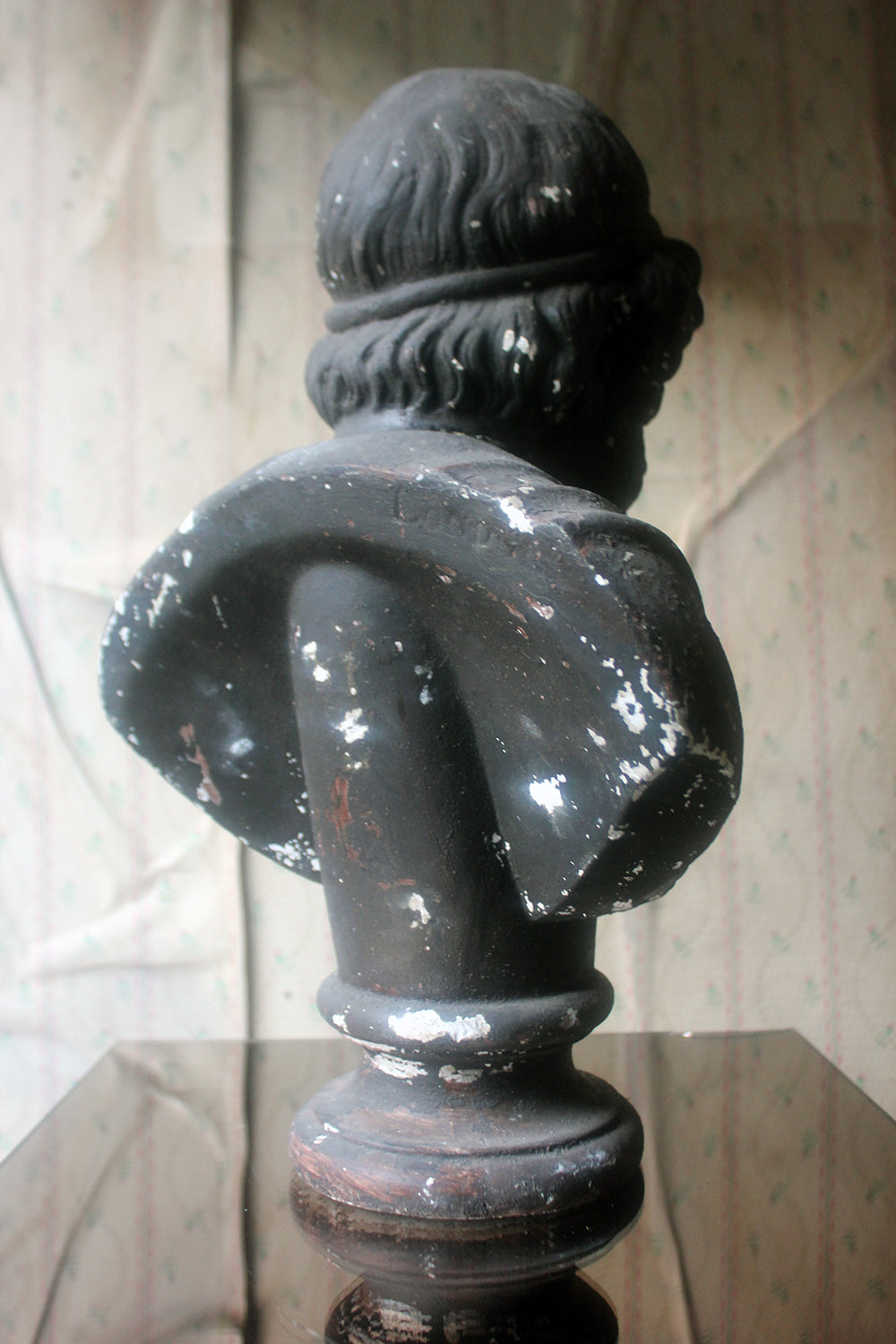 A Decorative Black Painted Plaster Portrait Bust of Homer c.1900