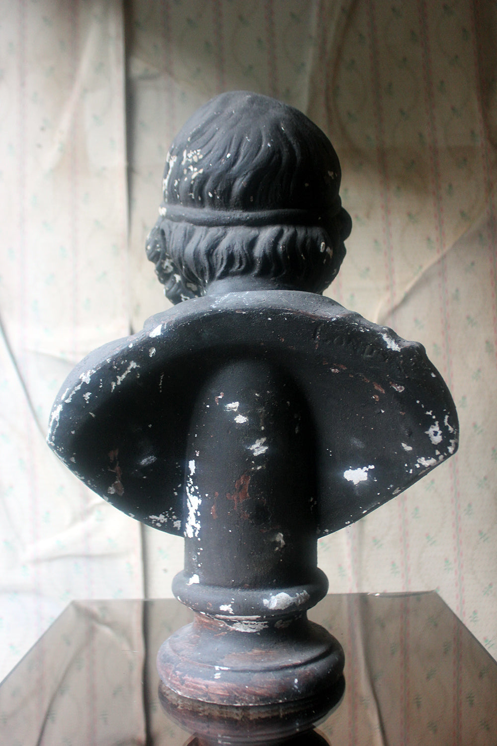 A Decorative Black Painted Plaster Portrait Bust of Homer c.1900