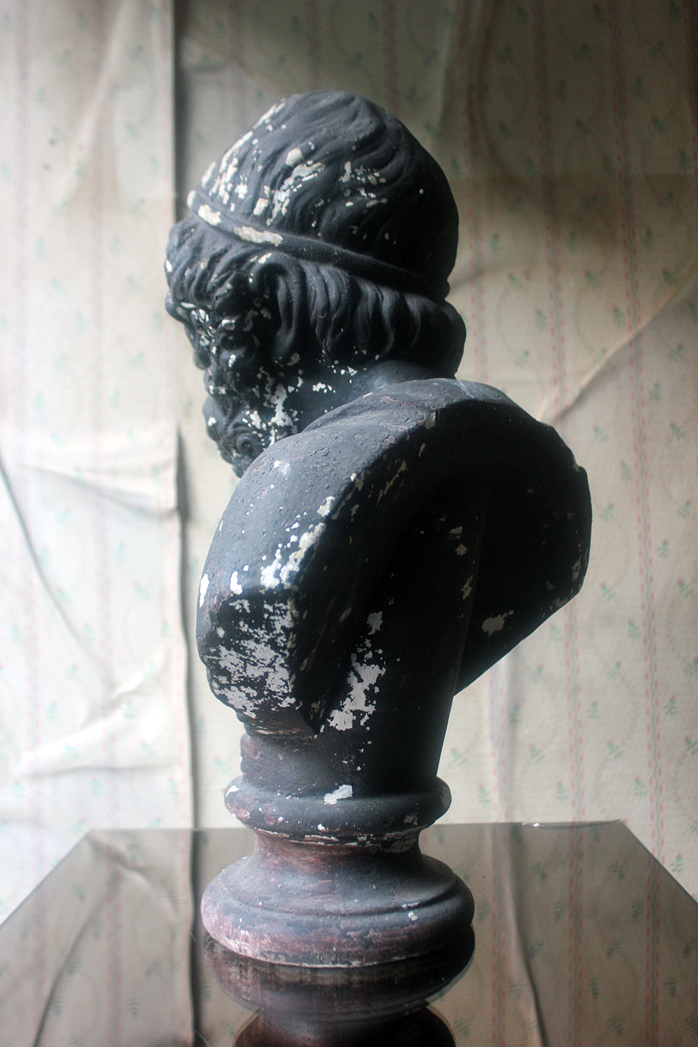 A Decorative Black Painted Plaster Portrait Bust of Homer c.1900