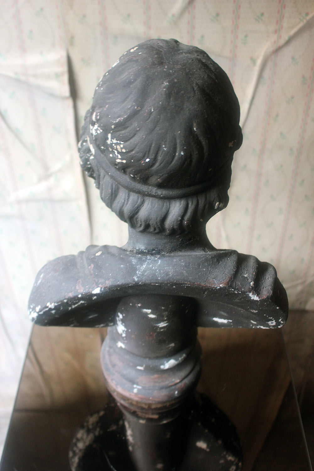 A Decorative Black Painted Plaster Portrait Bust of Homer c.1900