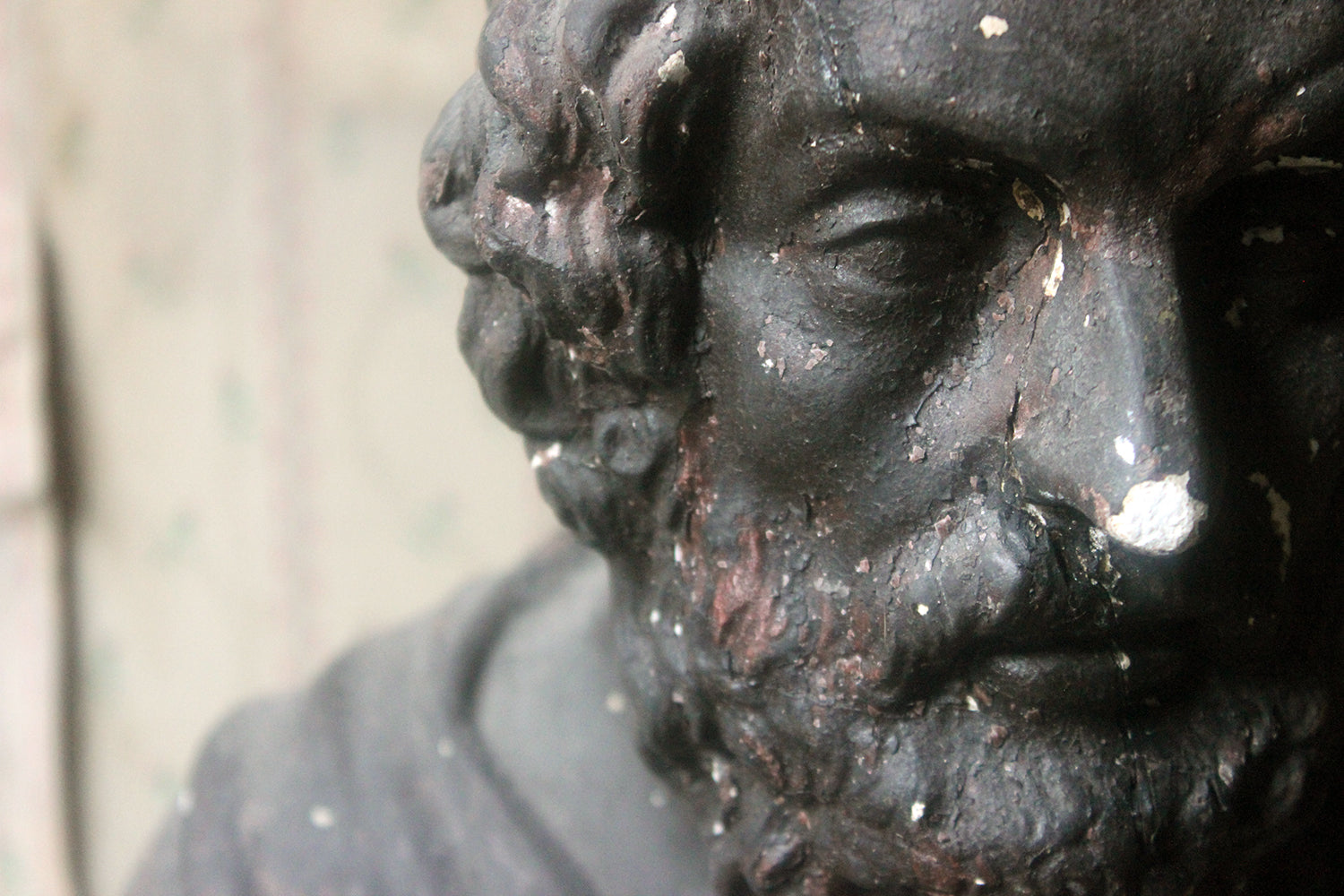 A Decorative Black Painted Plaster Portrait Bust of Homer c.1900