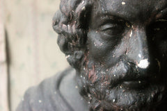 A Decorative Black Painted Plaster Portrait Bust of Homer c.1900