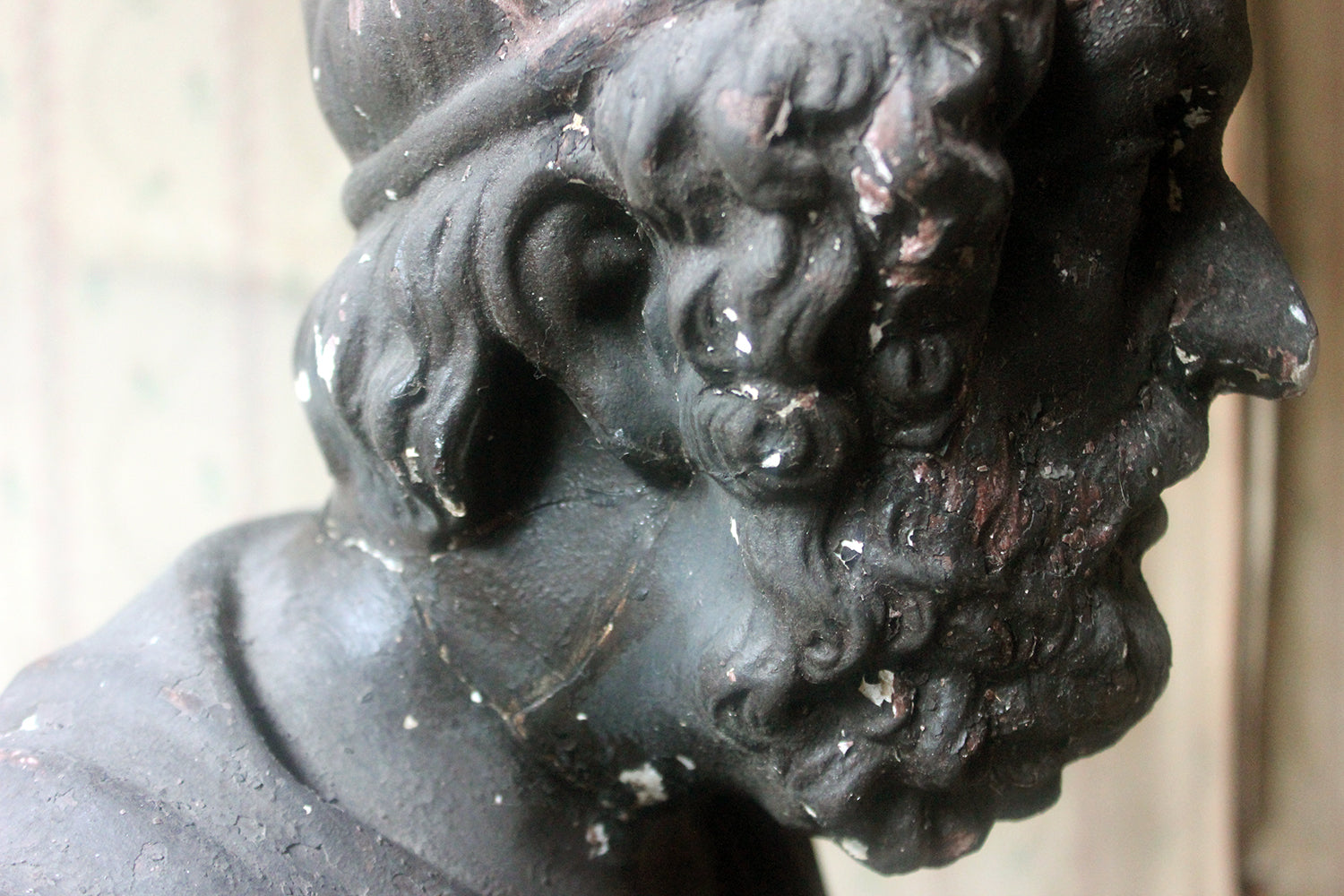 A Decorative Black Painted Plaster Portrait Bust of Homer c.1900