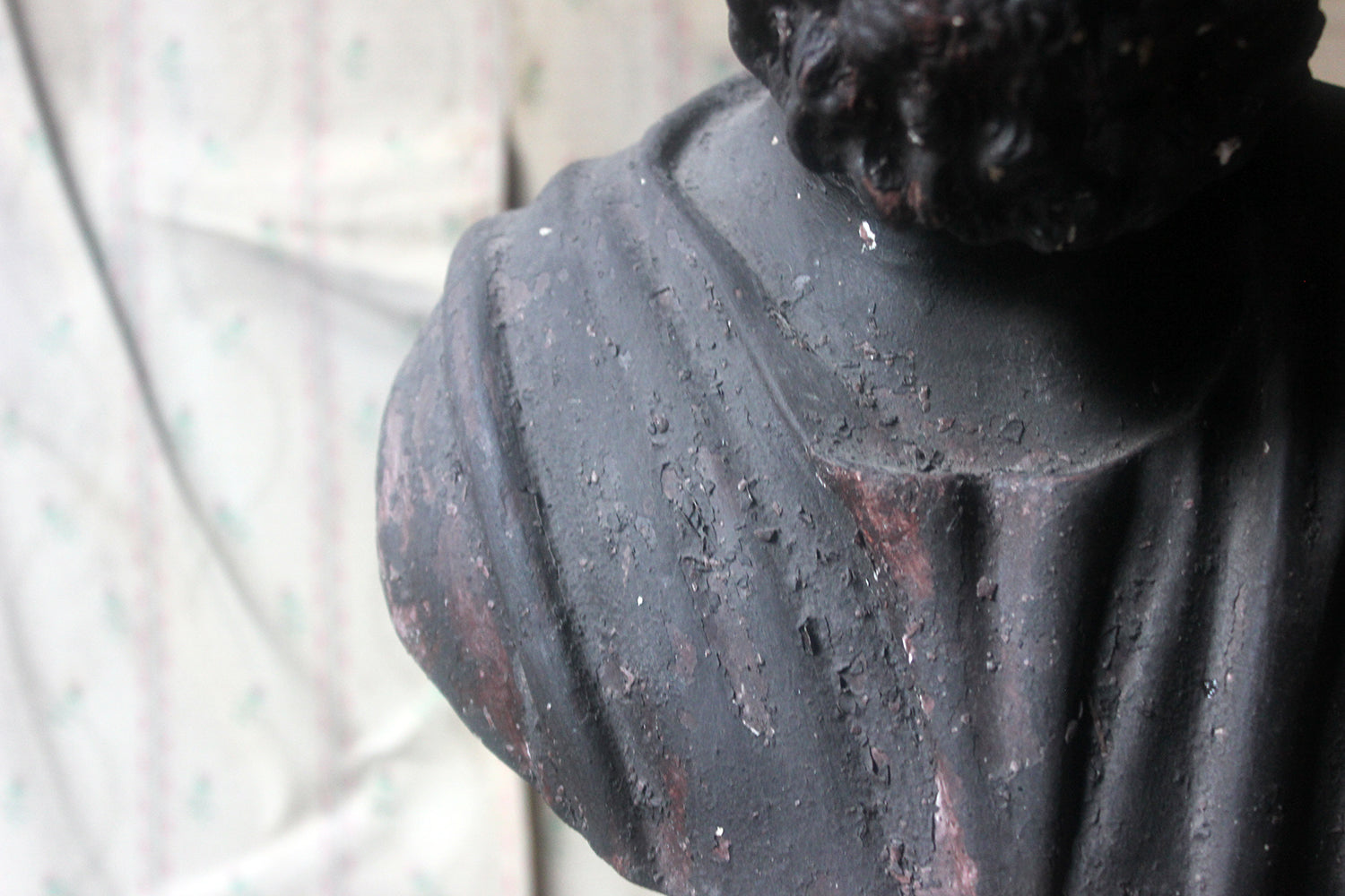 A Decorative Black Painted Plaster Portrait Bust of Homer c.1900