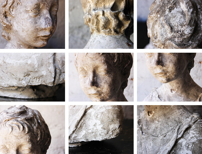 A Decorative 20thC Portrait Studio Plaster Bust of a Young Boy