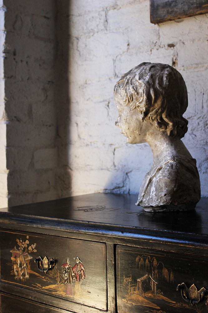 A Decorative 20thC Portrait Studio Plaster Bust of a Young Boy