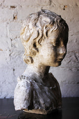 A Decorative 20thC Portrait Studio Plaster Bust of a Young Boy