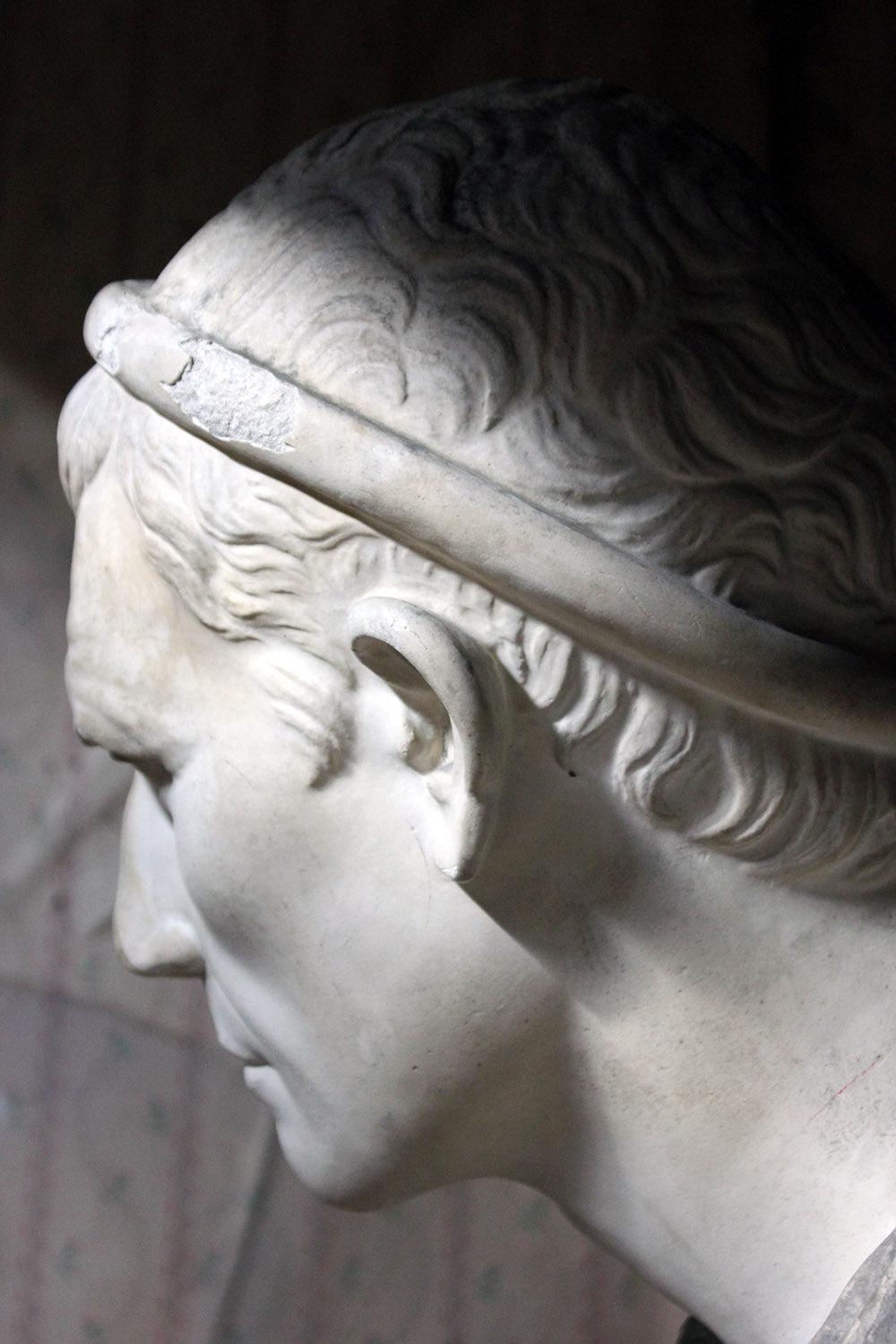 A 19thC Painted Plaster Portrait Bust of Julius Caesar c.1880