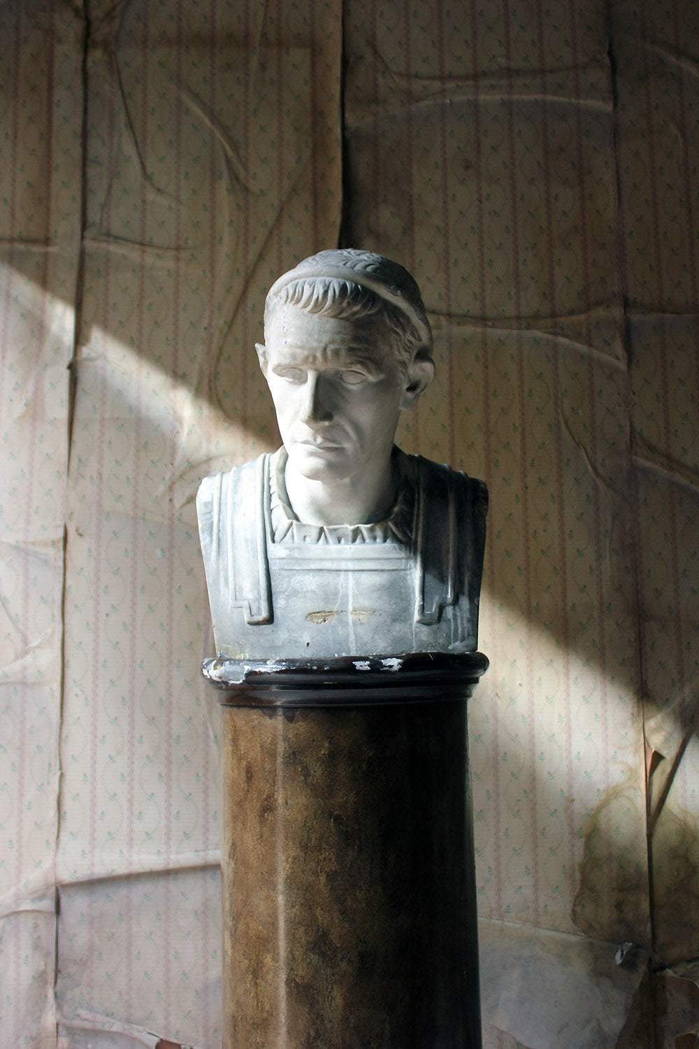 A 19thC Painted Plaster Portrait Bust of Julius Caesar c.1880