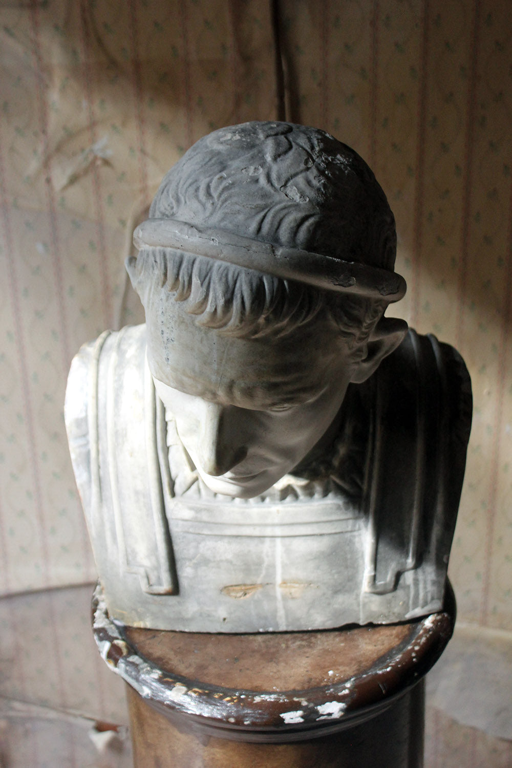 A 19thC Painted Plaster Portrait Bust of Julius Caesar c.1880