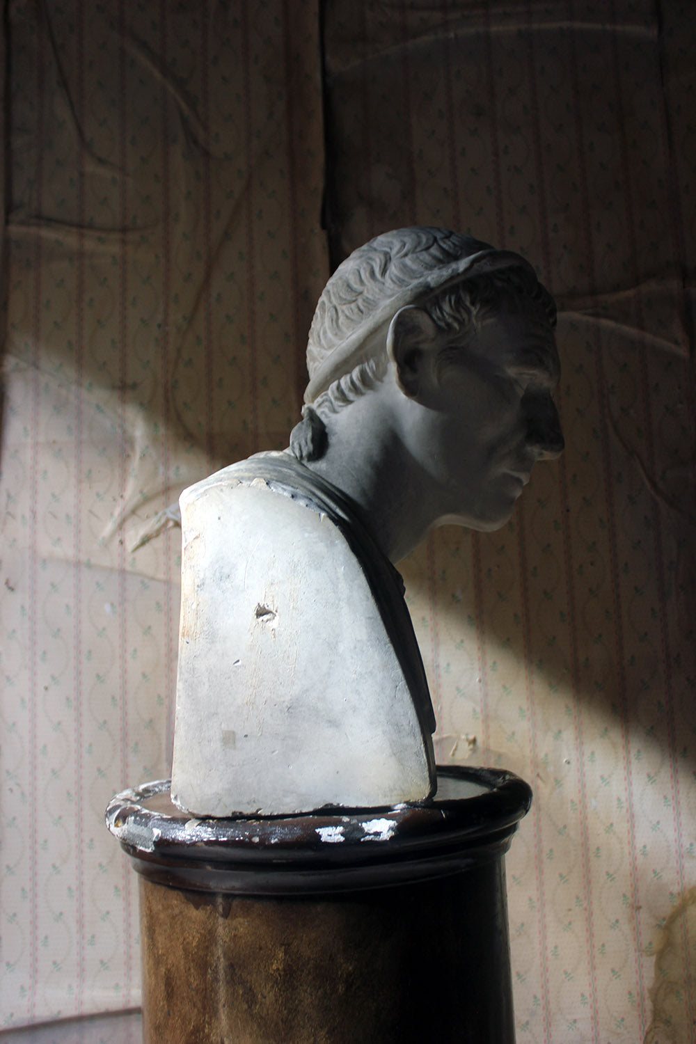 A 19thC Painted Plaster Portrait Bust of Julius Caesar c.1880
