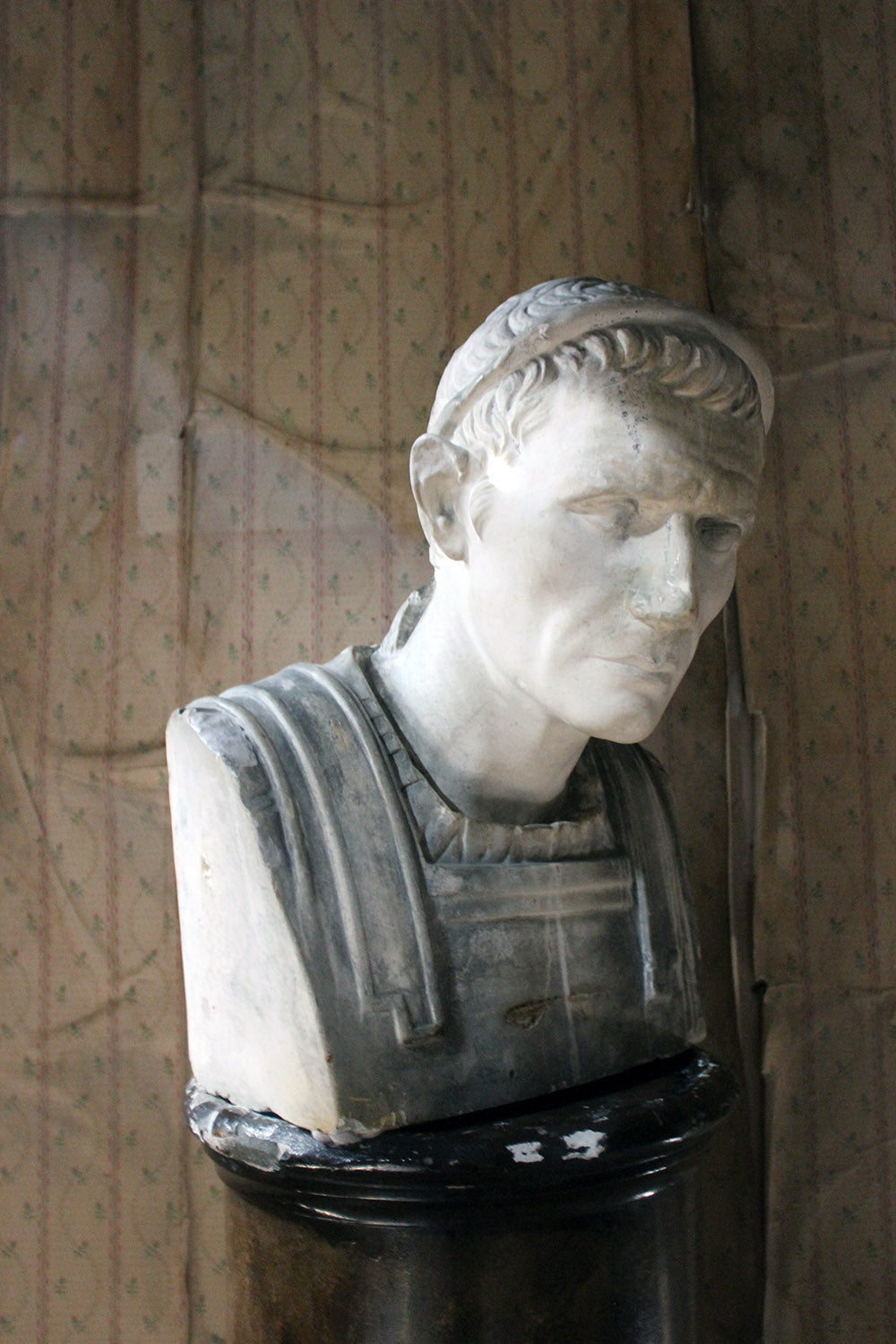 A 19thC Painted Plaster Portrait Bust of Julius Caesar c.1880